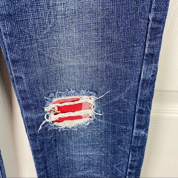 3/$20 Justice Girls Patch Jeans Size 10S - Picture 10 of 11